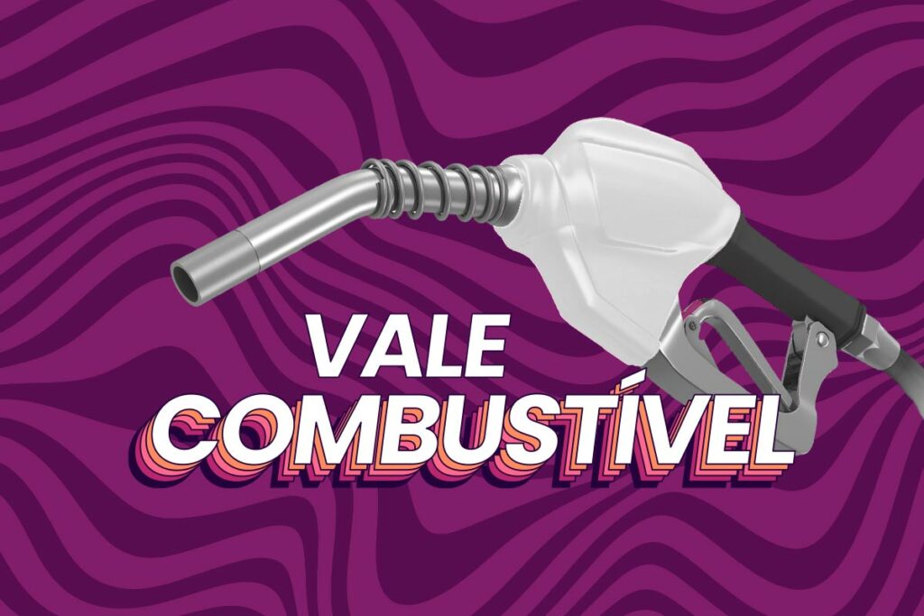 bomba de combustível com o escrito "Vale combustível"
