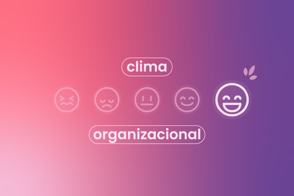 O fundo é um degradê do rosa à esquerda ao roxo à direita. No meio, há uma sequencia de cinco emojis, do mais triste ao mais feliz.