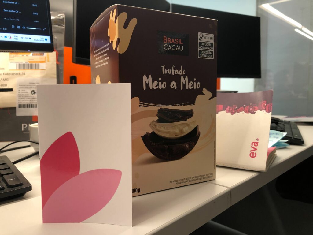 Ovo de páscoa nas empresas da Eva.