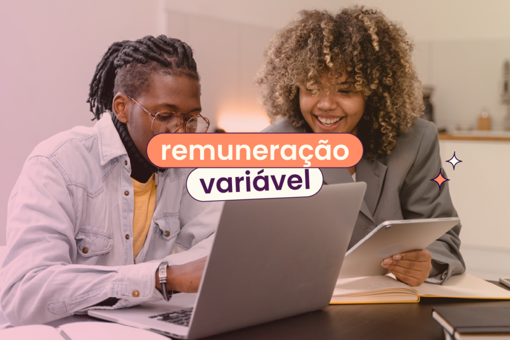 Duas pessoas conversando e, no título, 'remuneração variável'.