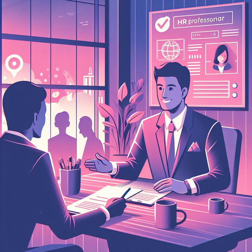 Profissional de RH em reunião de offboarding.