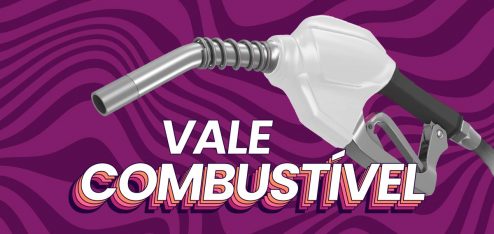 bomba de combustível com o escrito "Vale combustível"