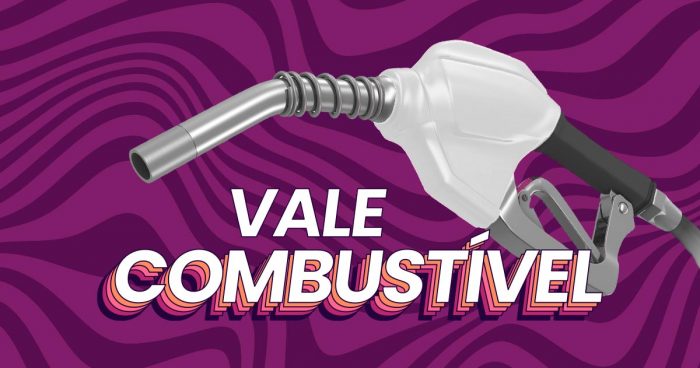 bomba de combustível com o escrito "Vale combustível"