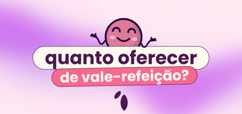 Fundo rosa e roxo. Em cima do título está Ivo, o mascote da Eva. No título: "quanto oferecer de vale-refeição".