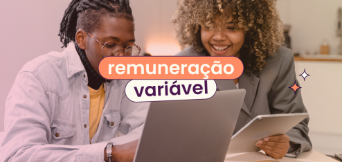 Duas pessoas conversando e, no título, 'remuneração variável'.